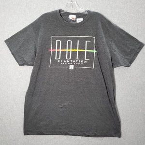 VINTAGE Dole Men Shirt XL Gray Logo Plantation Hawaii Graphic Short Sleeve‎ Y2K